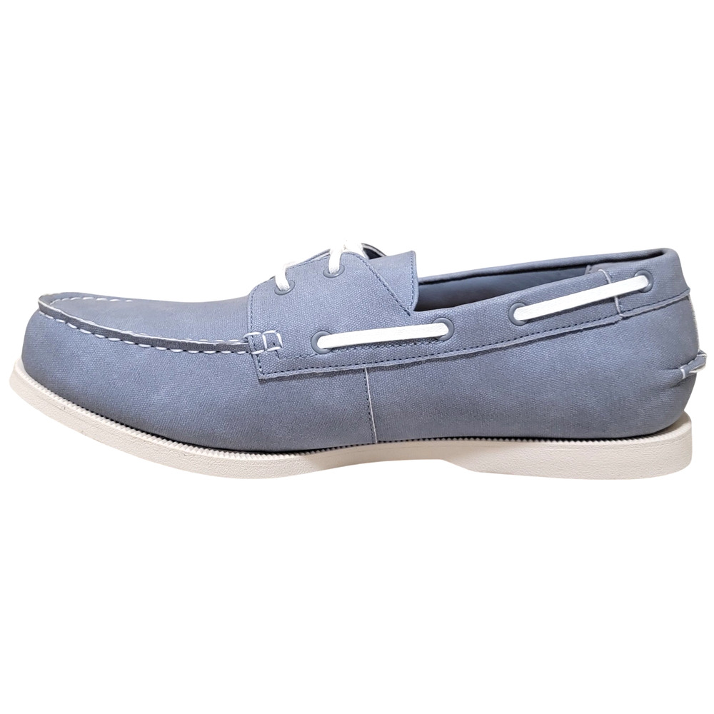Club Room Men Elliot 2-Eye Casual Boat Shoe Size US 9.5M Light Blue Faux Leather - Picture 3 of 4